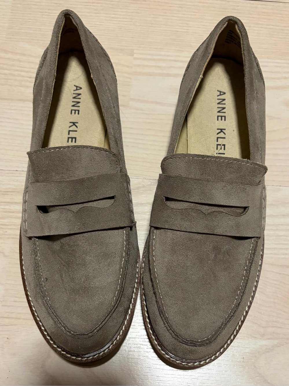 Anne Klein Taupe Suede Loafers